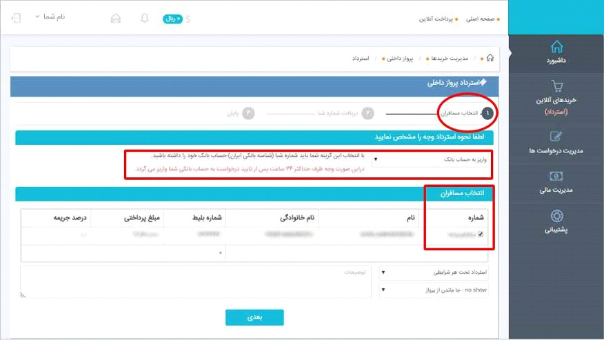 مراحل استرداد وجه