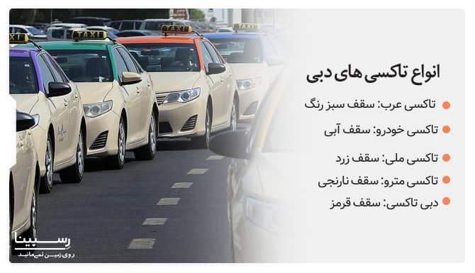 انواه تاکسی های شهری دبی