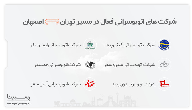 شرکت مسافربری اتوبوس تهران اصفهان