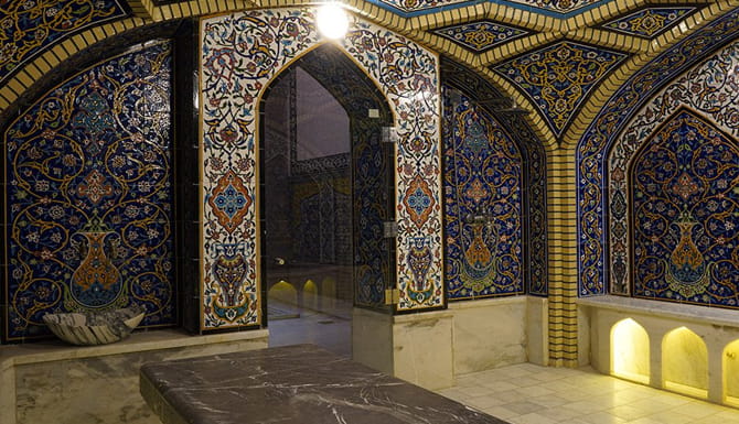 نمای داخلی حمام سنتی هتل قصر منشی اصفهان