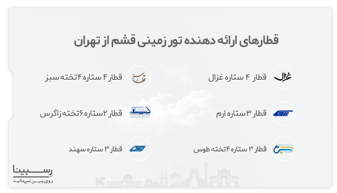 شرکت های ریلی ارائه دهنده تور زمینی قشم از تهران