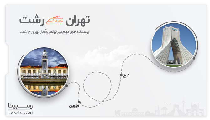 لیست ایستگاه های مهم بین راهی قطار تهران رشت