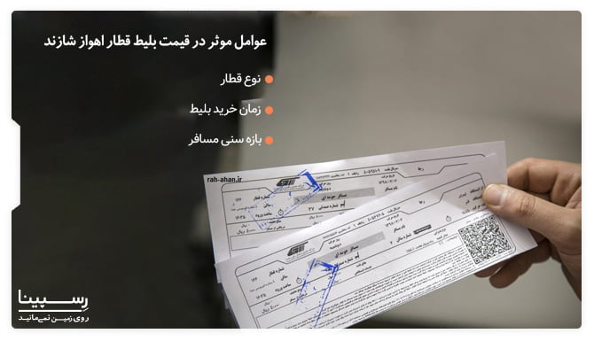 عوامل موثر در قیمت بلیط قطار اهواز شازند