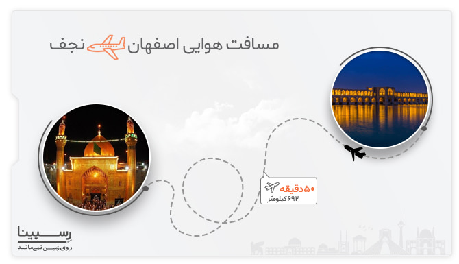مسیر پرواز اصفهان نجف مسیر پرواز اصفهان نجف