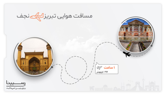 مسیر هوایی تبریز نجف مسیر هوایی تبریز نجف