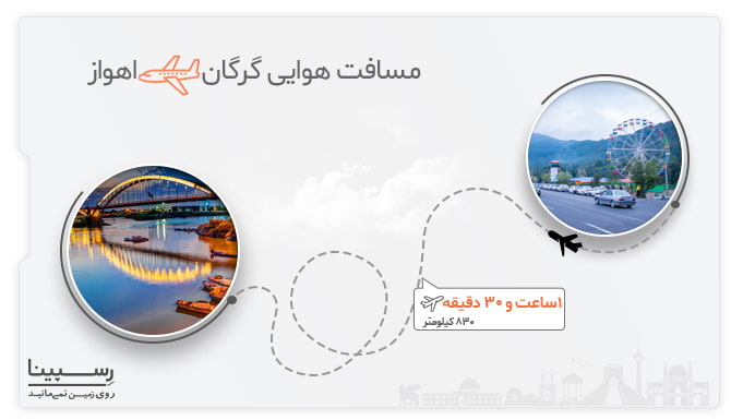 مسیر هوایی گرگان اهواز