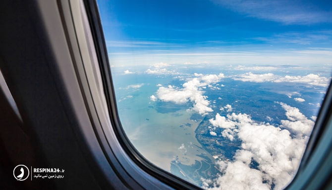 تصویر آسما از پنجره هواپیما