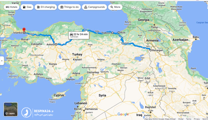 سفر به استانبول با ماشین از مرز بازرگان