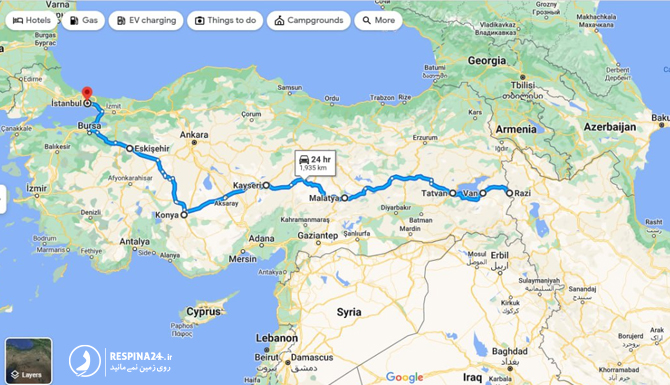 سفر به استانبول با ماشین از مرز رازی