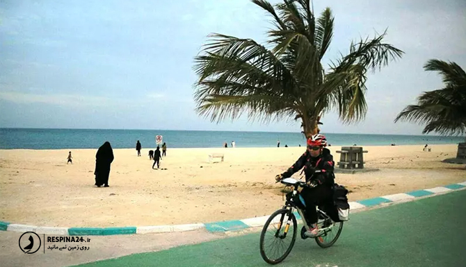 دوچرخه سواری در ساحل میرمهنا کیش