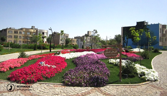 گل آرایی در باغ گلهای مشهد 