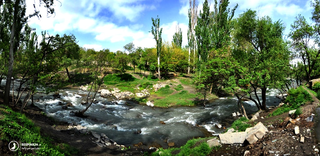 رودخانه پارک وکیل آباد از جاهای دیدنی مشهد 