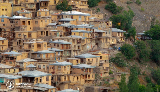 تصویری از روستای پلکانی کنگ در طرقبه مشهد