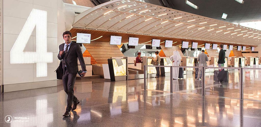 کانتر اطلاعات قطر ایرویز در فرودگاه حمد 