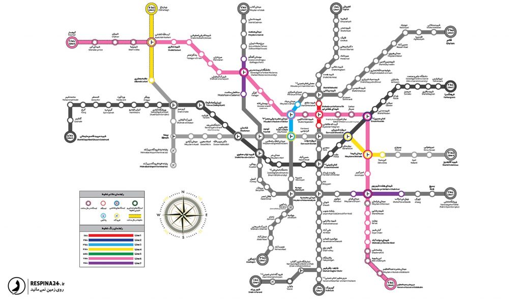 نقشه مترو تهران - خط 6