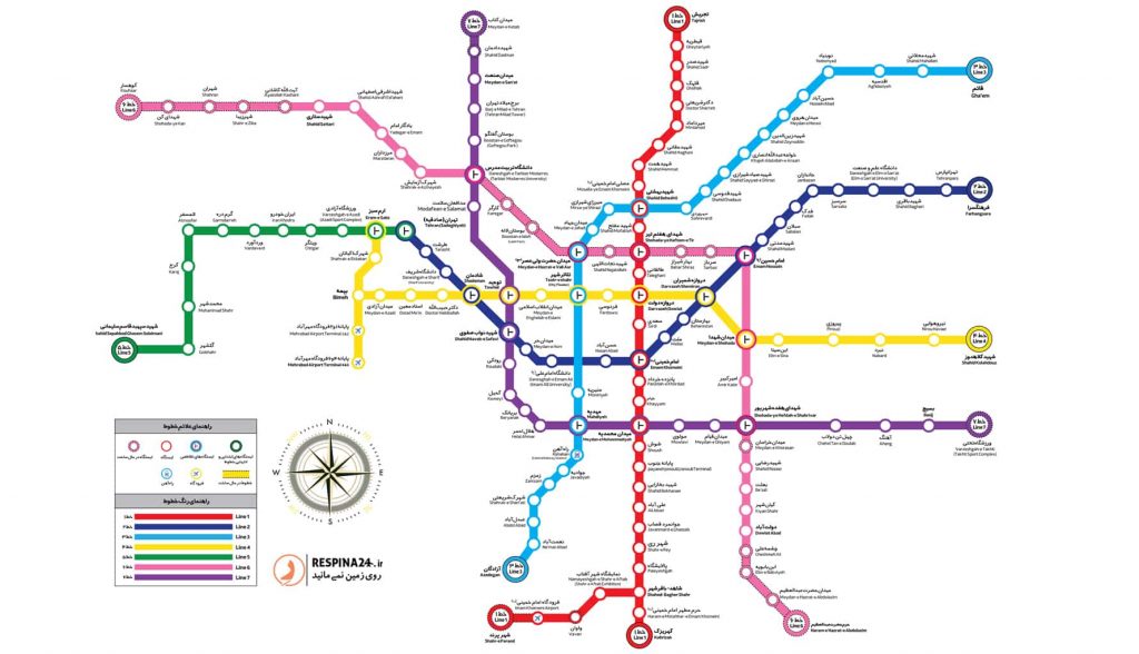 نقشه مترو تهران 