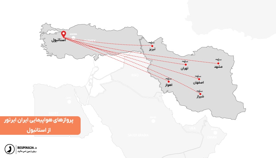 پروازهای هواپیمایی ایران ایرتور از استانبول 