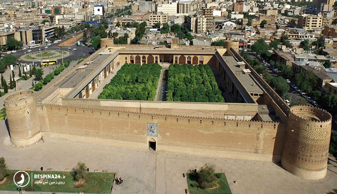 نمایی از معماری ارگ کریم خان زند از بالا