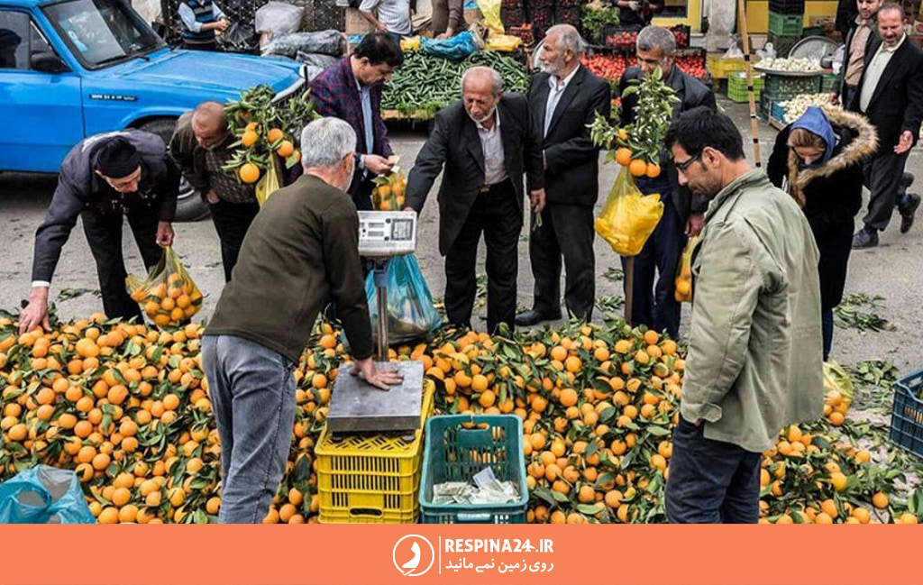 عکس از میوه فروش در بازار بزرگ رشت