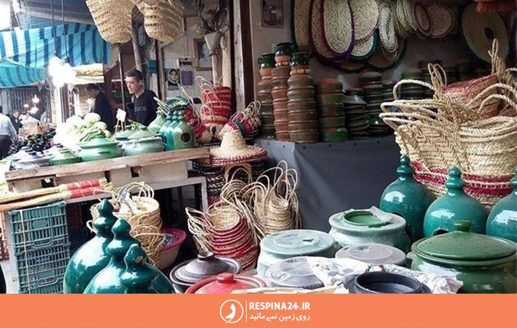 تصویر سفال های دستی بازار محلی رشت
