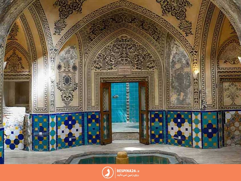معماری داخل حمام خانه توکلی مشهد